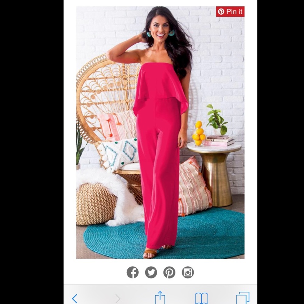 Impressions What A Babe Jumpsuit Hot Pink - Small